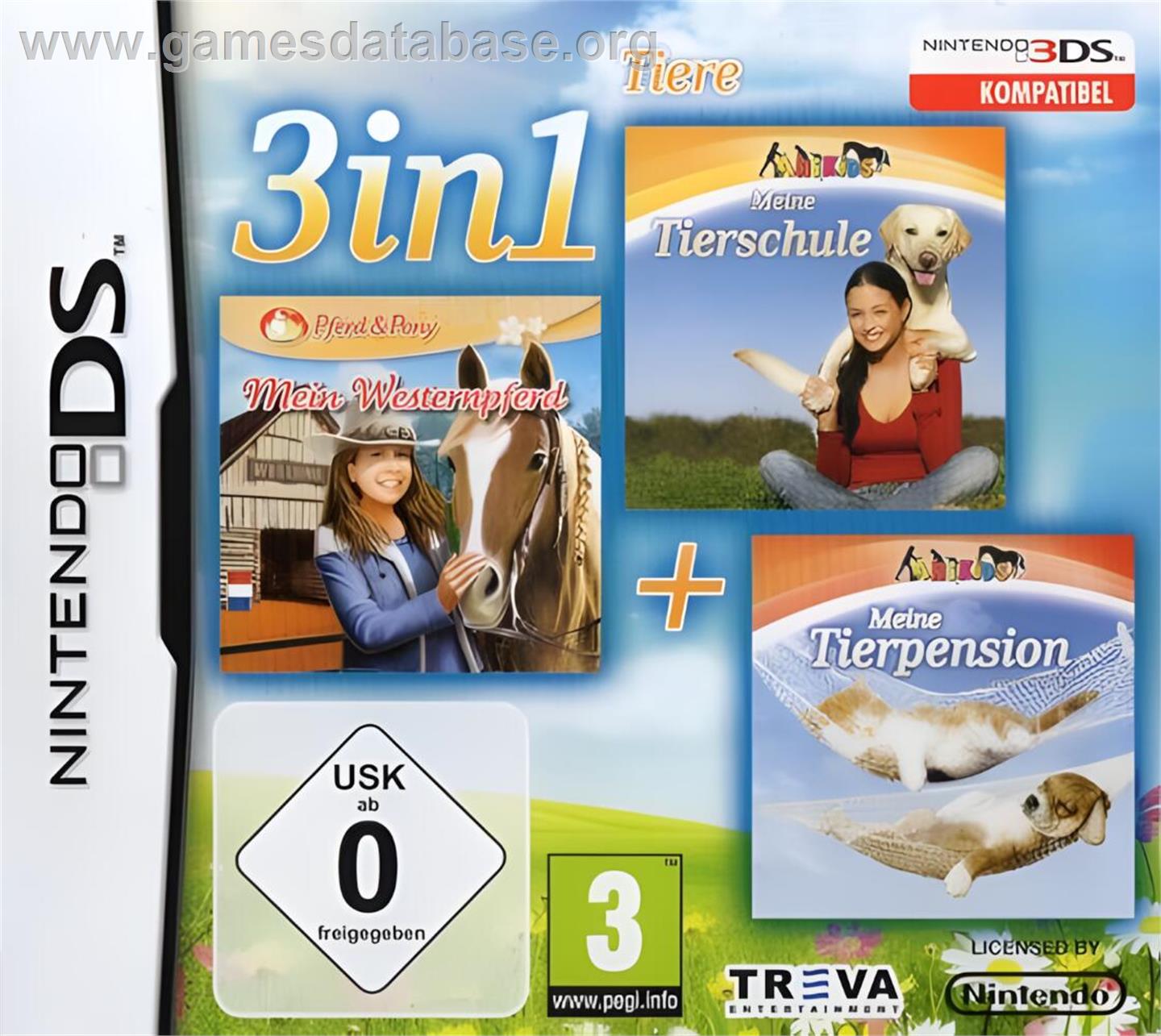 3 In 1 - Animals - Nintendo DS - Artwork - Box