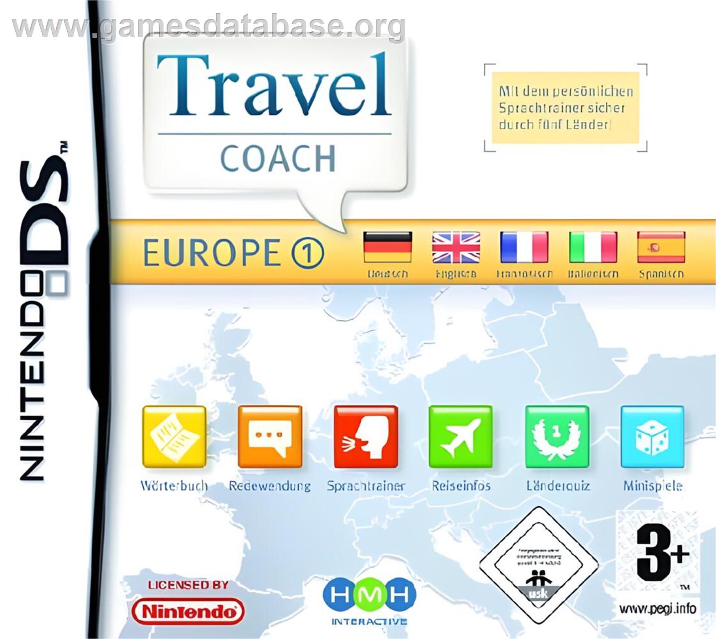Travel Coach - Europe 1 - Nintendo DS - Artwork - Box