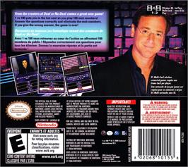 Box back cover for 1 Contre 100 on the Nintendo DS.