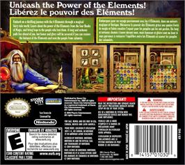 Box back cover for 4 Elements on the Nintendo DS.