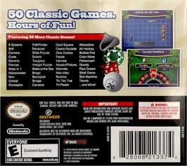 Box back cover for 50 More Classic Games on the Nintendo DS.