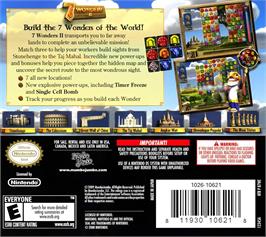 Box back cover for 7 Wonders 2 on the Nintendo DS.