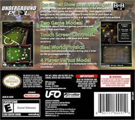 Box back cover for Actua Pool on the Nintendo DS.