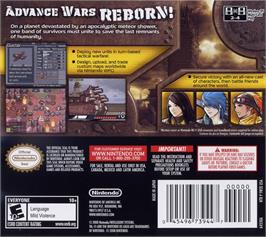 Box back cover for Advance Wars - Days Of Ruin on the Nintendo DS.