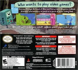 Box back cover for Adventure Time - Hey Ice King! Why'd You Steal Our Garbage?! on the Nintendo DS.