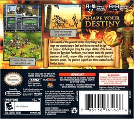 Box back cover for Age Of Empires - Mythologies on the Nintendo DS.