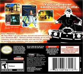 Box back cover for Alex Rider - Stormbreaker on the Nintendo DS.