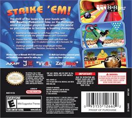 Box back cover for Amf Bowling Pinbusters! on the Nintendo DS.