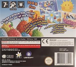 Box back cover for Aqua Panic! on the Nintendo DS.
