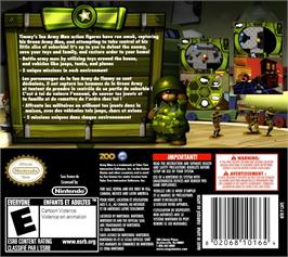 Box back cover for Army Men - Soldiers Of Misfortune on the Nintendo DS.