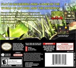 Box back cover for Arthur And The Minimoys on the Nintendo DS.