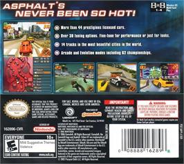 Box back cover for Asphalt - Urban Gt 2 on the Nintendo DS.
