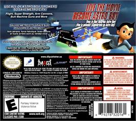 Box back cover for Astro Boy - The Video Game on the Nintendo DS.