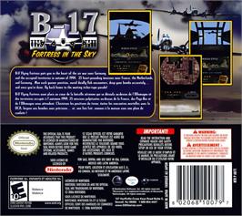 Box back cover for B-17 Fortress In The Sky on the Nintendo DS.