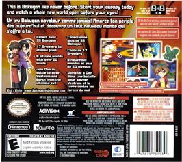Box back cover for Bakugan Battle Brawlers on the Nintendo DS.
