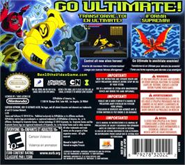 Box back cover for Ben 10 Ultimate Alien - Cosmic Destruction on the Nintendo DS.