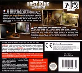 Box back cover for Benoit Sokal Last King Of Africa on the Nintendo DS.