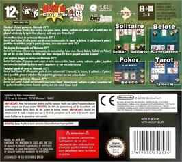 Box back cover for Best Of Card Games on the Nintendo DS.