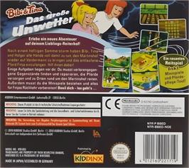 Box back cover for Bibi And Tina - Das Grosse Unwetter on the Nintendo DS.