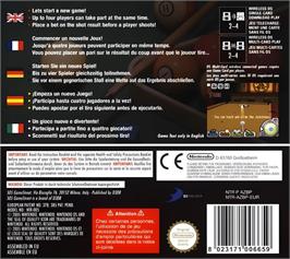 Box back cover for Billiard Action on the Nintendo DS.