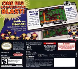 Box back cover for Bomberman on the Nintendo DS.