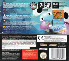 Box back cover for Boulder Dash Rocks on the Nintendo DS.
