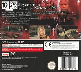Box back cover for Buffy The Vampire Slayer - Sacrifice on the Nintendo DS.