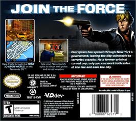 Box back cover for C.o.p. - The Recruit on the Nintendo DS.