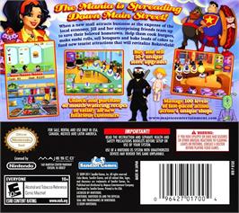 Box back cover for Cake Mania Main Street on the Nintendo DS.