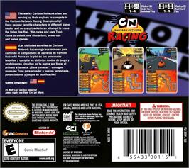 Box back cover for Cartoon Network Racing on the Nintendo DS.