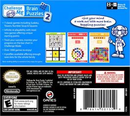 Box back cover for Challenge Me - Brain Puzzles 2 on the Nintendo DS.