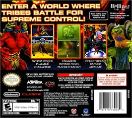 Box back cover for Chaotic - Shadow Warriors on the Nintendo DS.