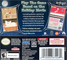 Box back cover for Charlotte's Web on the Nintendo DS.