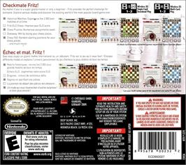 Box back cover for Chess on the Nintendo DS.