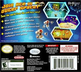 Box back cover for Chicken Little - Ace In Action on the Nintendo DS.
