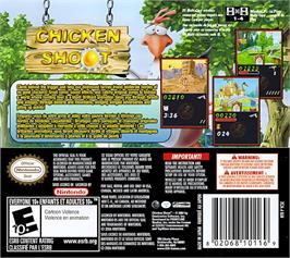 Box back cover for Chicken Shoot on the Nintendo DS.