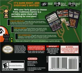 Box back cover for Clubhouse Games on the Nintendo DS.