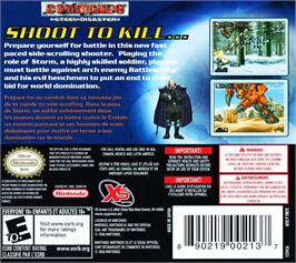 Box back cover for Commando - Steel Disaster on the Nintendo DS.