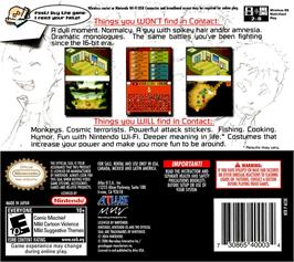 Box back cover for Contact on the Nintendo DS.
