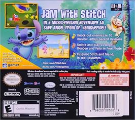 Box back cover for Disney's Stitch Jam on the Nintendo DS.