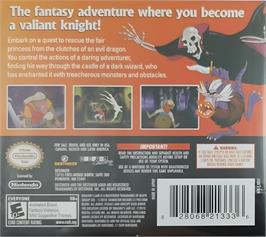 Box back cover for Dragon's Lair on the Nintendo DS.