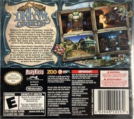 Box back cover for Dream Chronicles on the Nintendo DS.