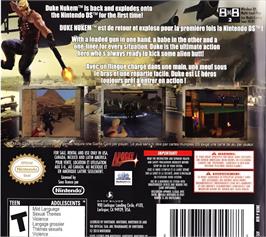 Box back cover for Duke Nukem - Critical Mass on the Nintendo DS.