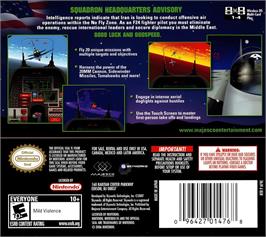 Box back cover for F24 Stealth Fighter on the Nintendo DS.