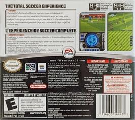 Box back cover for FIFA 06 on the Nintendo DS.