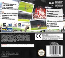 Box back cover for FIFA 07 on the Nintendo DS.