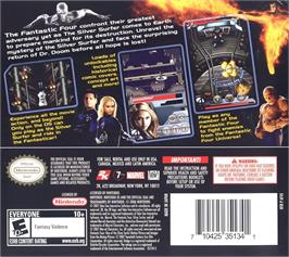 Box back cover for Fantastic Four - Rise Of The Silver Surfer on the Nintendo DS.
