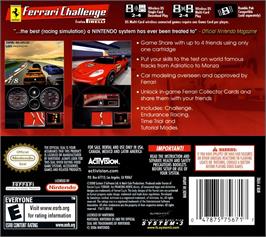 Box back cover for Ferrari Challenge - Trofeo Pirelli on the Nintendo DS.