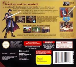 Box back cover for Fire Emblem - Shadow Dragon on the Nintendo DS.