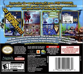 Box back cover for Fish Tycoon on the Nintendo DS.